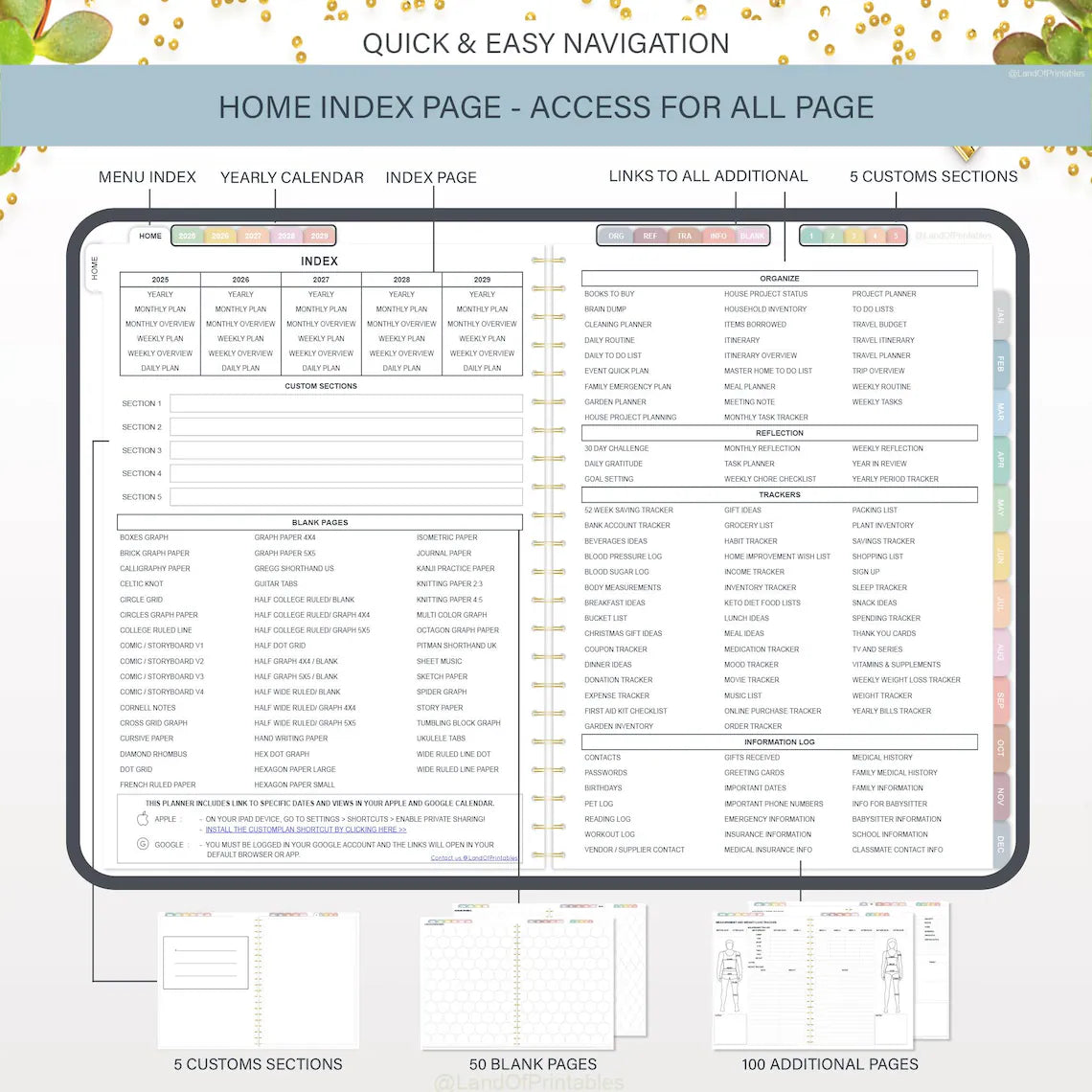 All-in-One 5-Year Digital Planner (2025-2029) | Goodnotes, Notability, iPad Compatible | Productivity & Lifestyle Planner