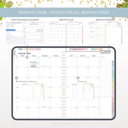 All-in-One 5-Year Digital Planner (2025-2029) | Goodnotes, Notability, iPad Compatible | Productivity & Lifestyle Planner